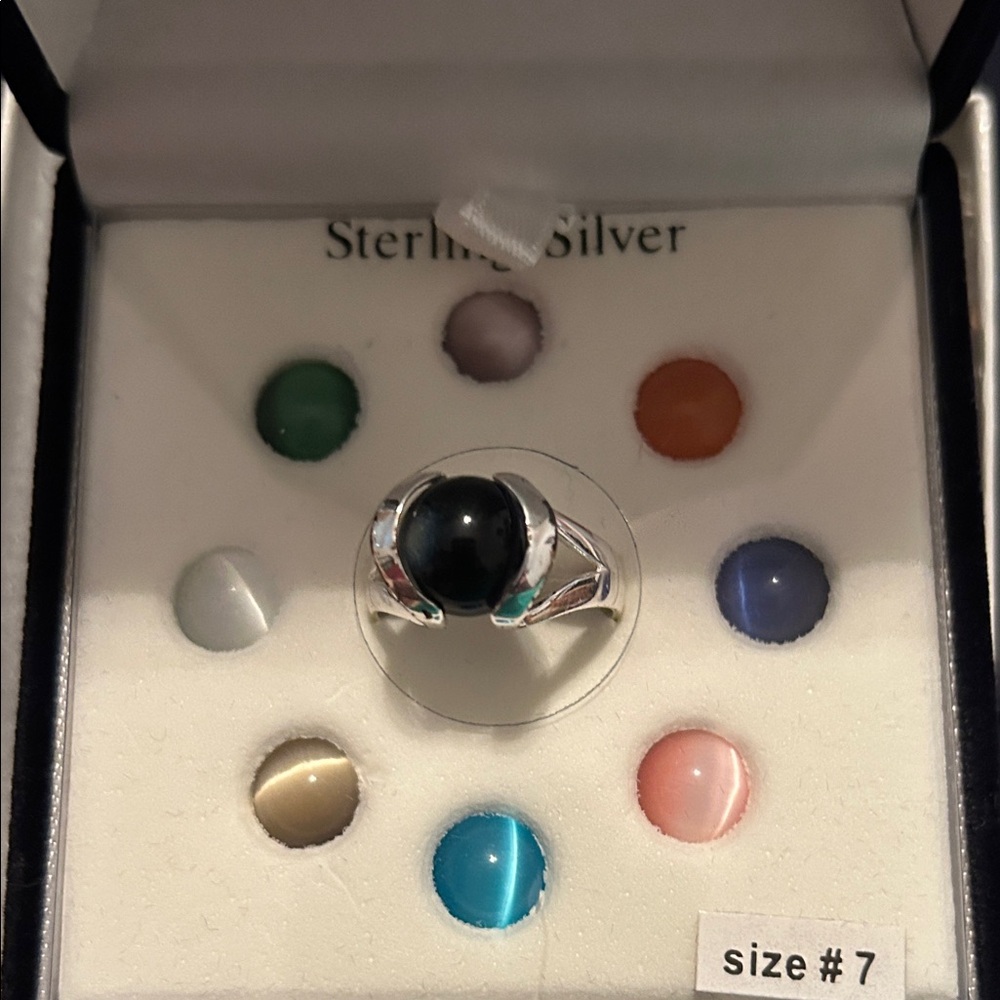 Elegant Silver Ring with Black Stone